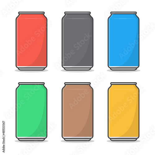 Soft Drink Can Vector Icon Illustration. Metal Can For Drink Flat Icon