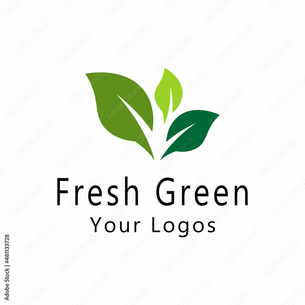 Obraz premium Leaf icon Vector Illustration design Logo template