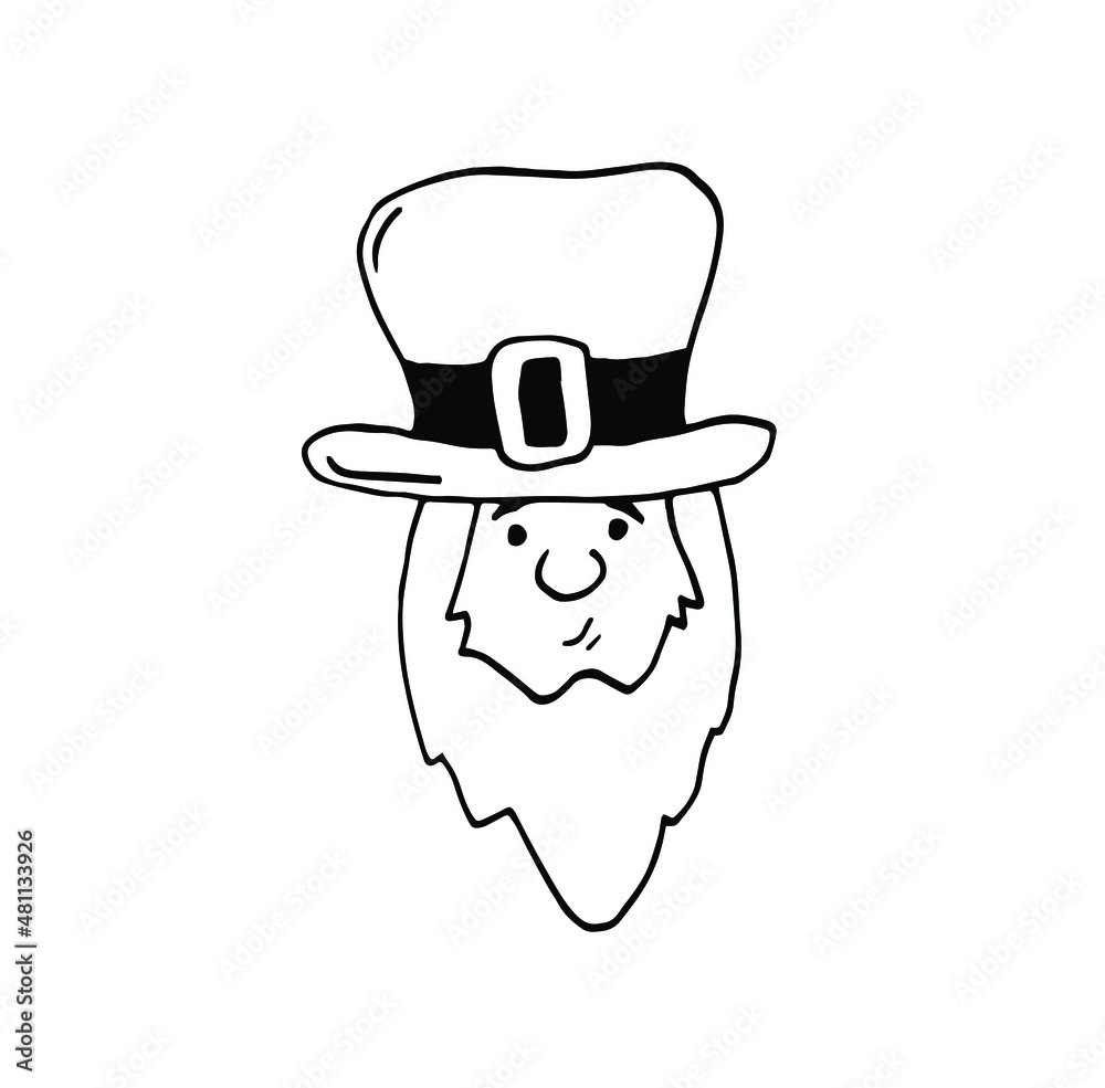 Leprechaun Irish Character line icon, St. Patricks day and holiday, leprechaun vector icon, vector graphics, editable stroke outline sign, eps 10