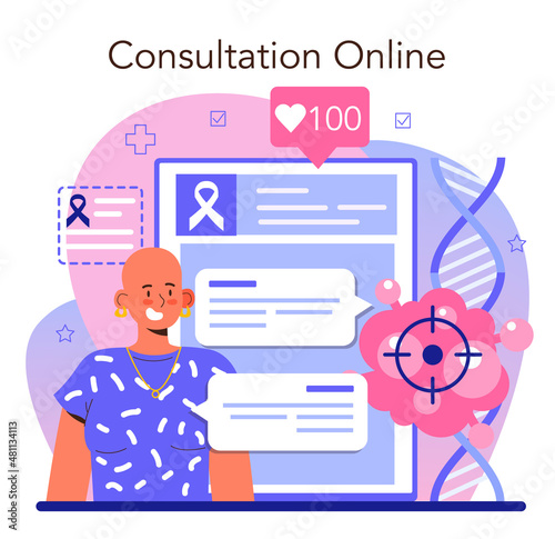 Oncologist online service or platform. Cancer disease diagnostic