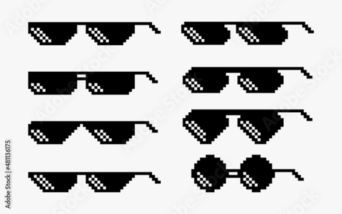 Sunglasses in pixel art design