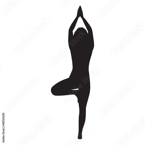 meditative young woman in yoga position