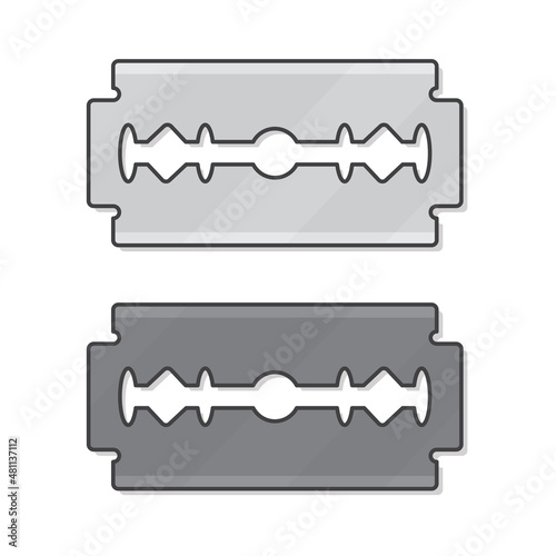 Metal razor blade Vector Icon Illustration. Blade Razor Flat Icon