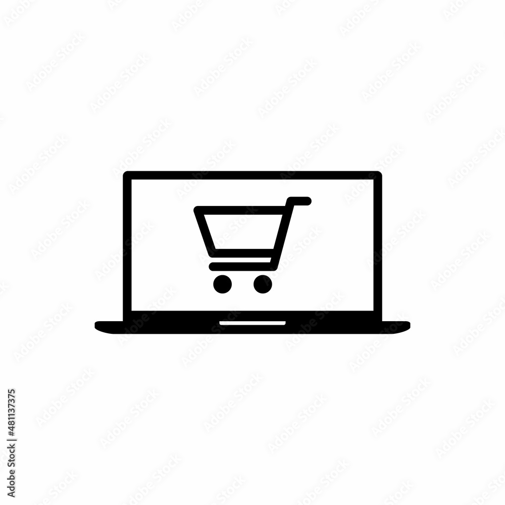 online shopping on internet icon vector online shopping on internet icon vector
