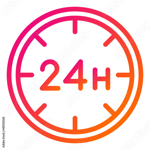 Free Download 24 hours Vector Icon Design Illustration - GFXLoad