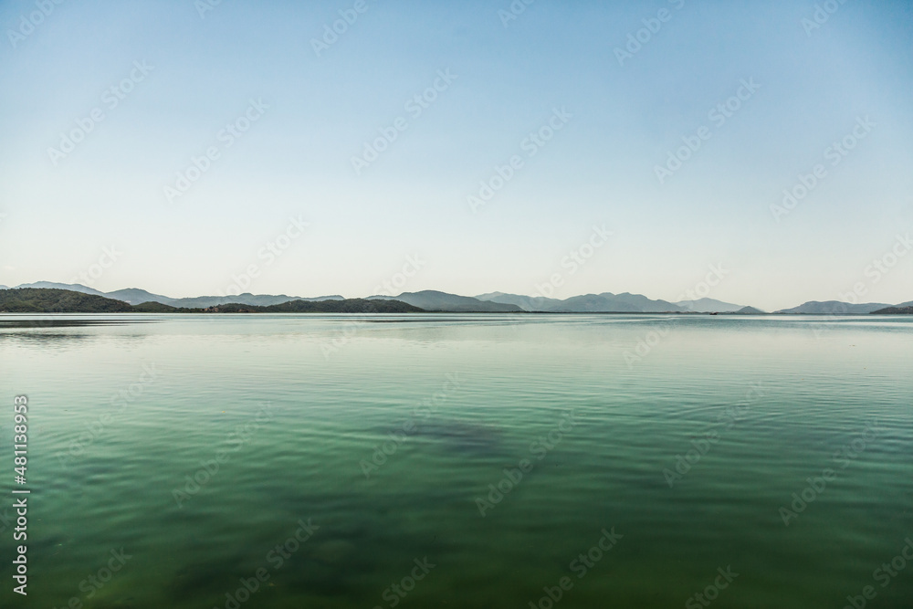 The still and calm view of the lake, as known as Köycegiz Lake