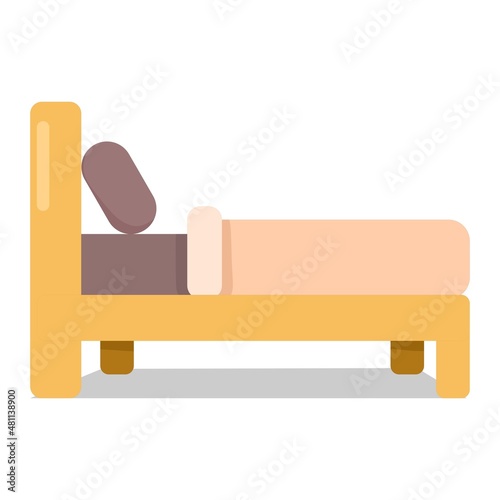 Vector illustration of a bed seen from the side for a bedroom, for a home furnishings advertisement