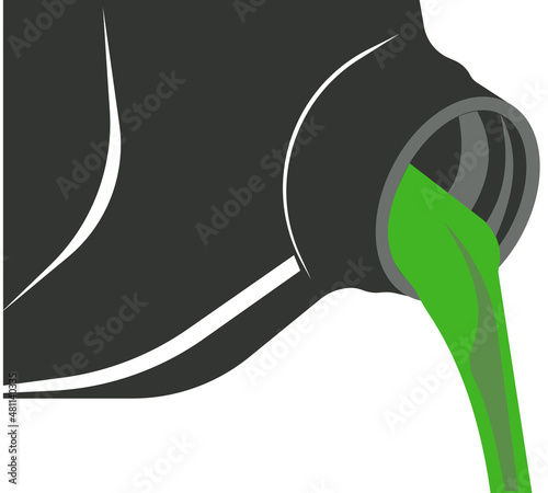 Environmentally friendly fuel pours from a canister. Vector image.