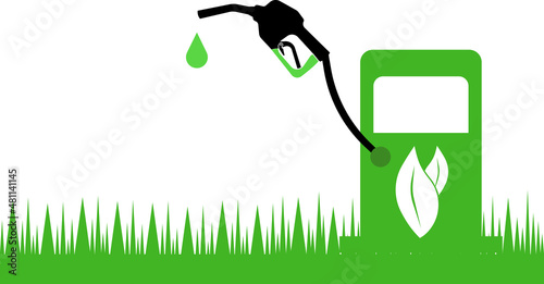 Refueling a car with biofuel. Environmental protection.