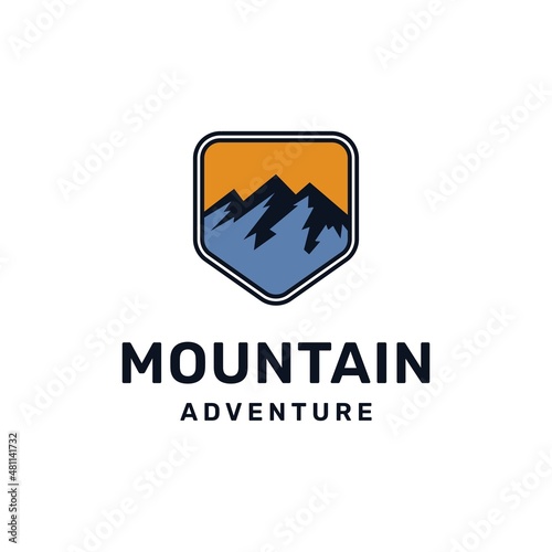 Mountain adventure emblem logo template vector