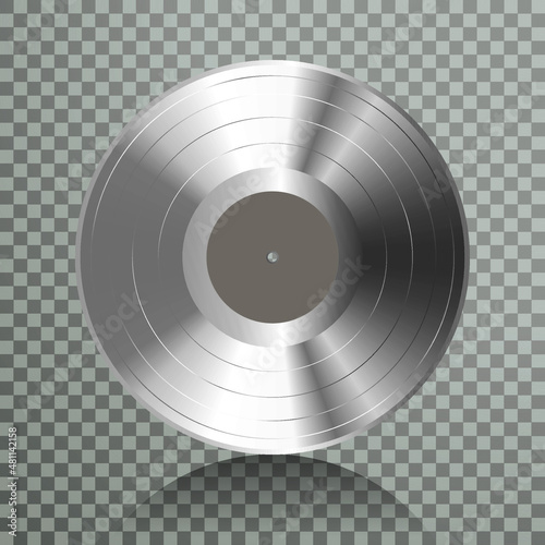 realistic platinum vinyl plate, retro music success background