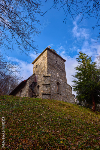 The stone church in the Carpathian mountains in Romania © czamfir
