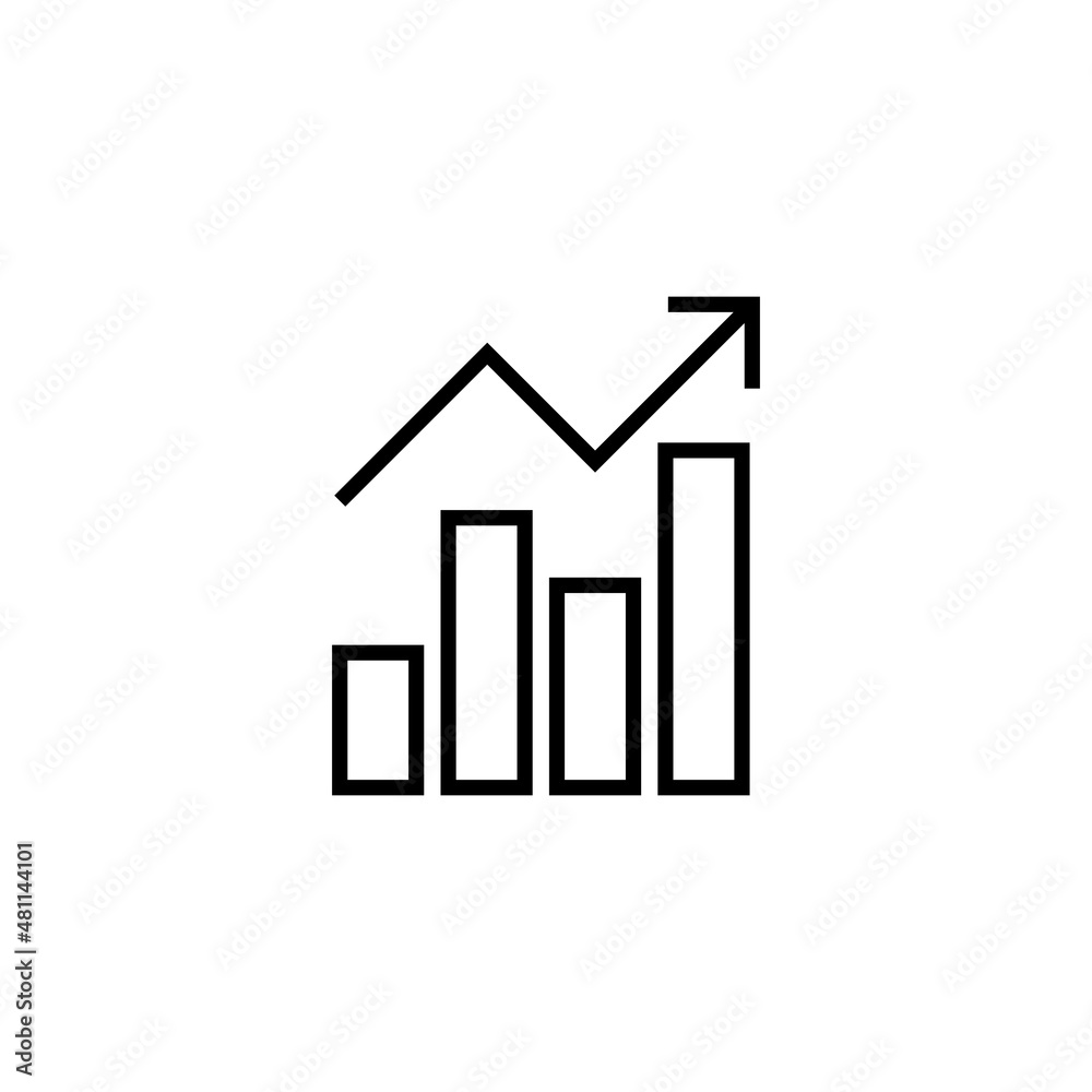 Growing graph Icon. Chart sign and symbol. diagram icon Growing graph Icon. Chart sign and symbol. diagram icon
