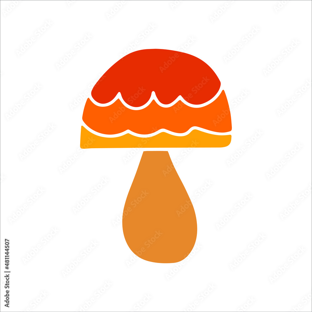 Mashroom hand drawn element. Vector illustration.