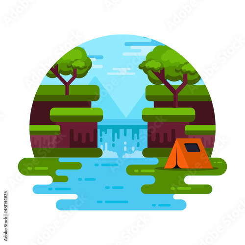 Camping Waterfall