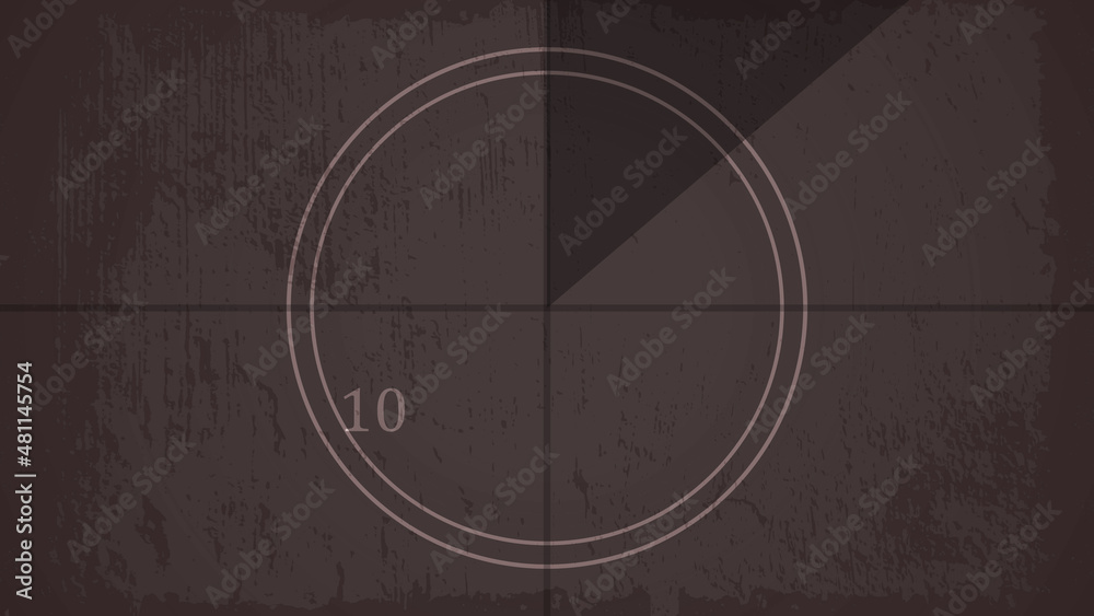 Obraz premium Countdown on the old movie screen. 