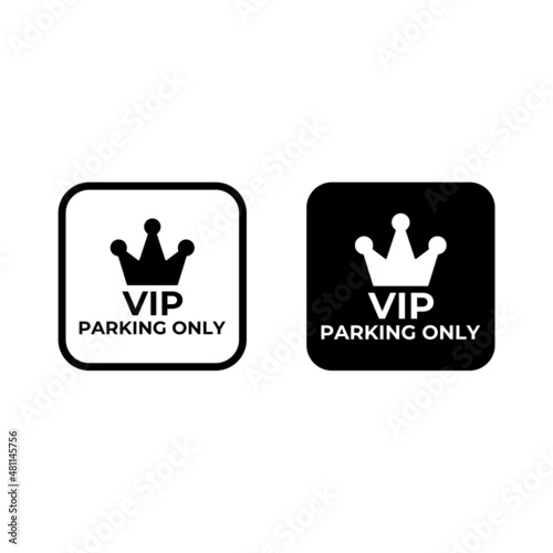 VIP Parking label icon vector isolated on white background