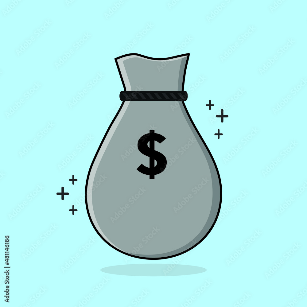 sack flat, money bag flat vector design illustration logo icon sack flat, money bag flat vector design illustration logo icon
