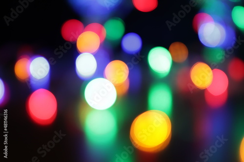 colored bokeh on a black background