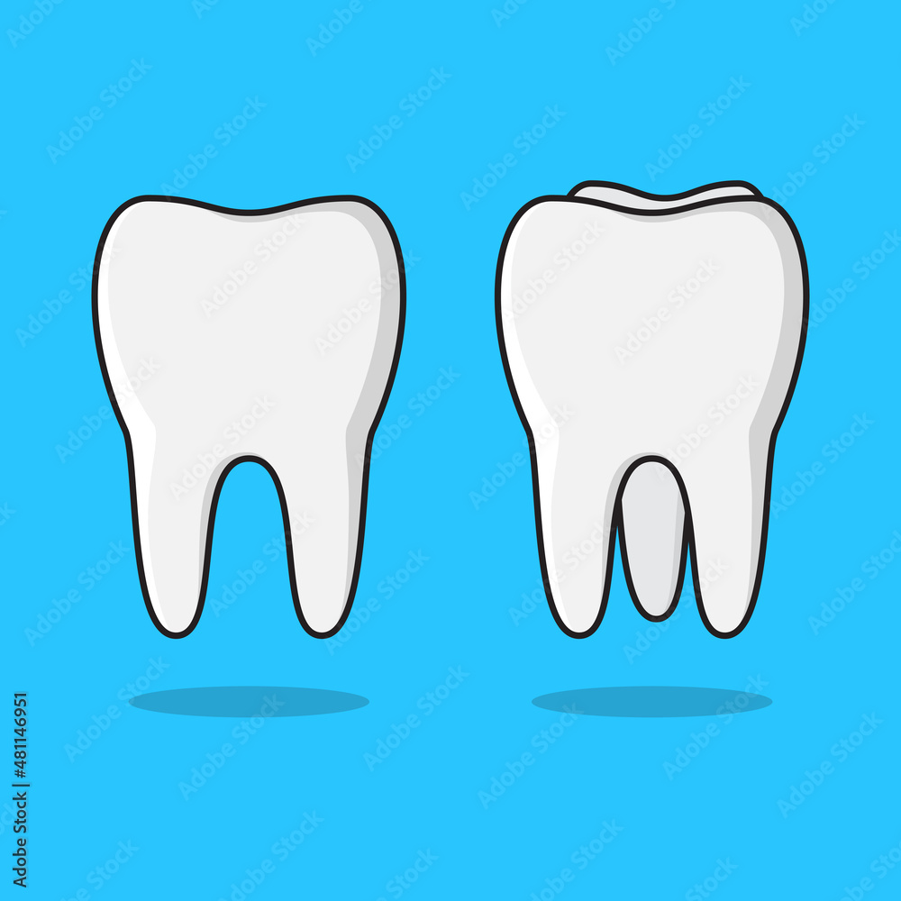 Set Of Clean Tooth Vector Icon Illustration. Clean Teeth Flat Icon Set Of Clean Tooth Vector Icon Illustration. Clean Teeth Flat Icon