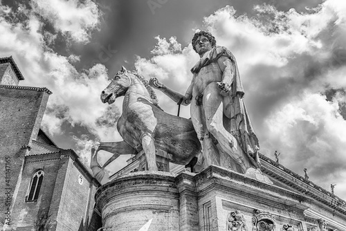 Equestrian statue of Castor on Capitol. Rome, Italy photo