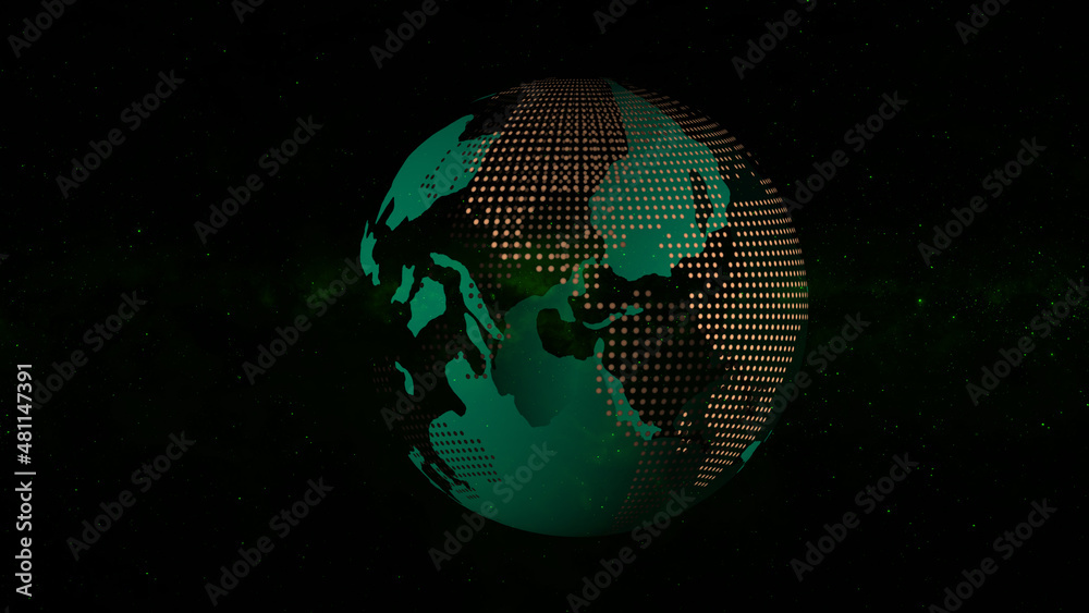 Digital Earth Rotating Earth Globe Rotating With Plexus Motion Background Futuristic Digital Earth Rotating Earth Globe Rotating With Plexus Motion Background Futuristic