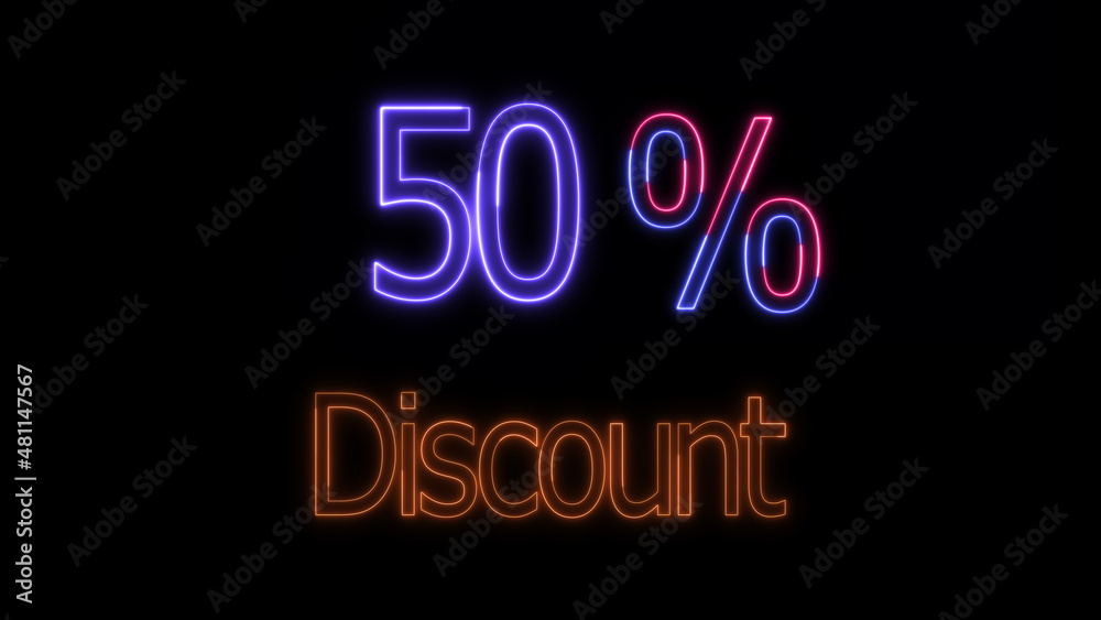 discount icon animation. neon Sale Discount Abstract Background.