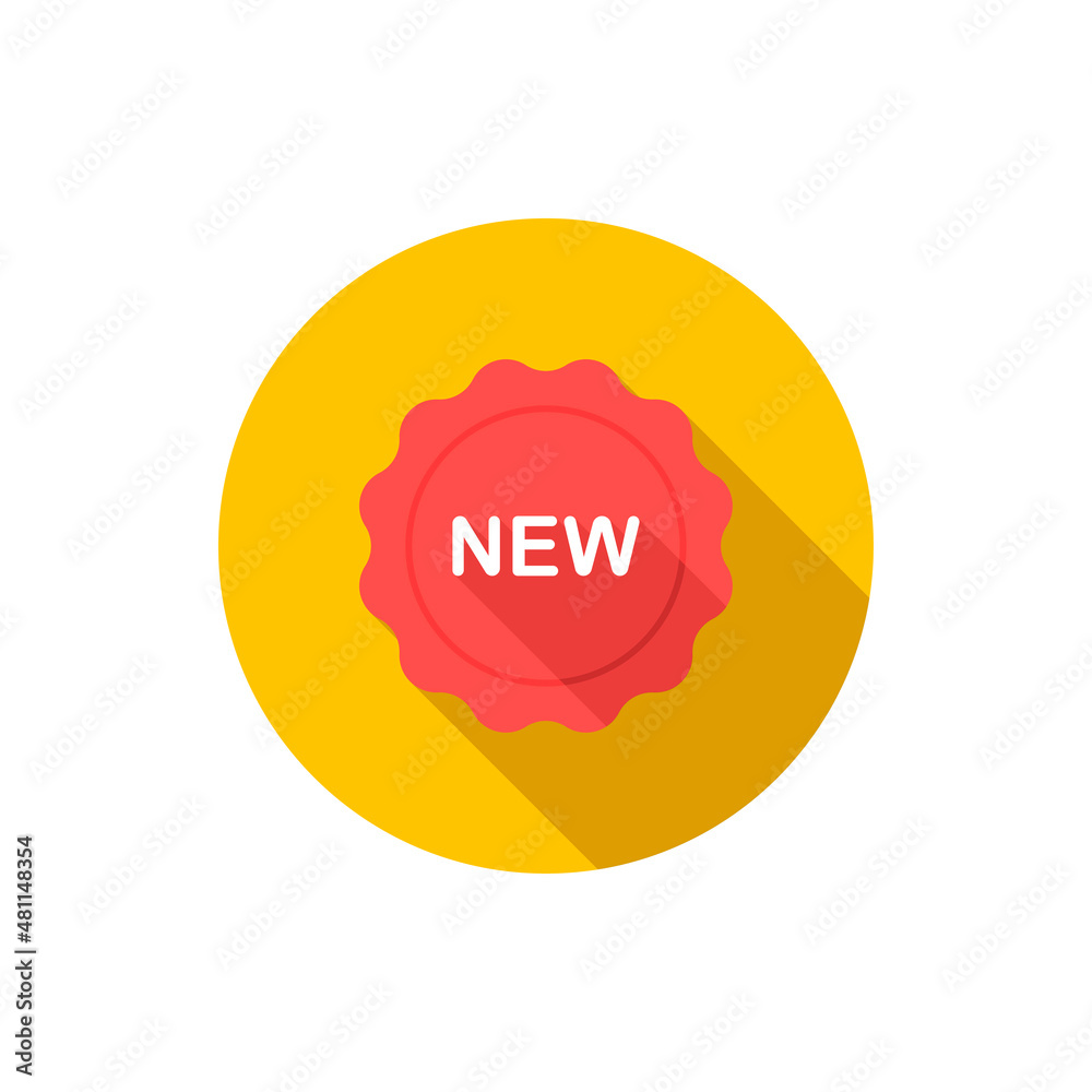 New label icon, vector illustration. Flat design style with long shadow,eps10 New label icon, vector illustration. Flat design style with long shadow,eps10