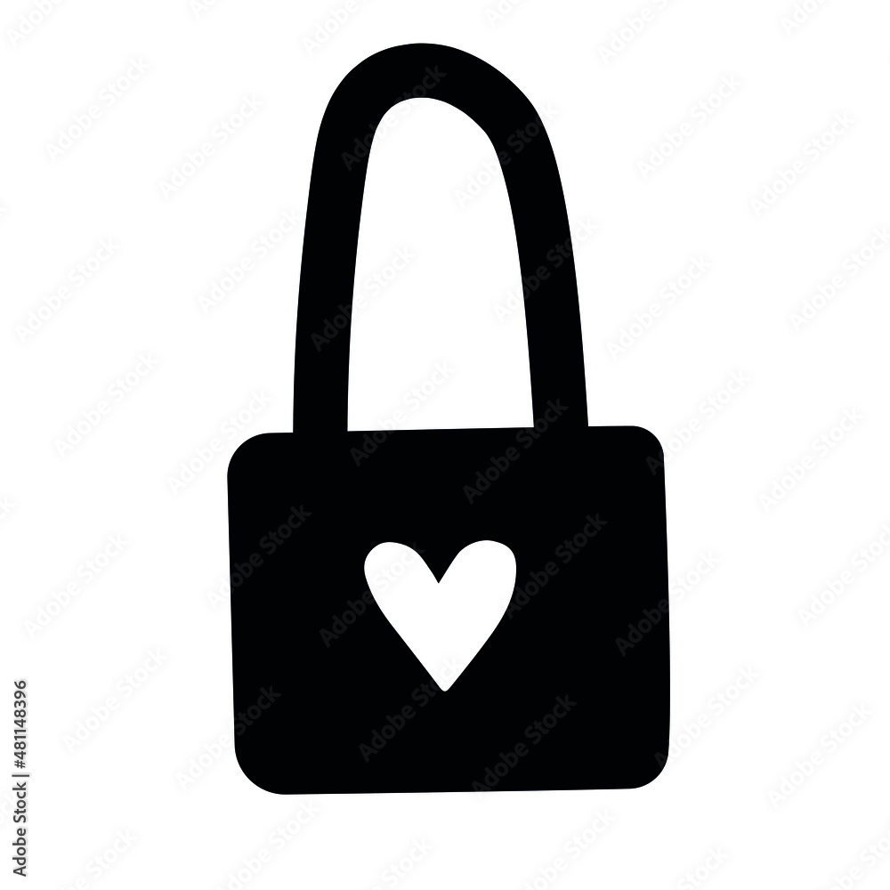 Vector hand drawn doodle sketch lock silhouette isolated on white background Vector hand drawn doodle sketch lock silhouette isolated on white background