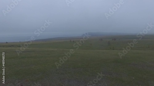 ProRes. Fog over Lake Baikal. Olkhon Island summer.