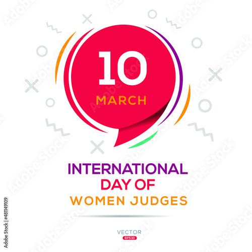 Creative design for (International Day of Women Judges), 10 March, Vector illustration.