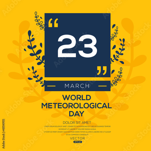 Creative design for (World Meteorological Day), 23 March, Vector illustration.