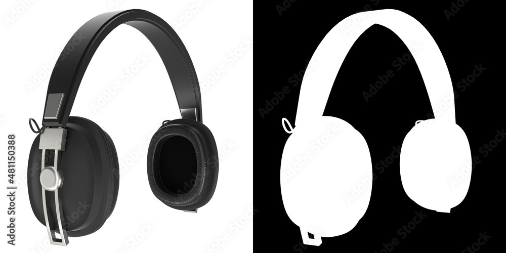 3D rendering illustration of hi-fi headphones 3D rendering illustration of hi-fi headphones