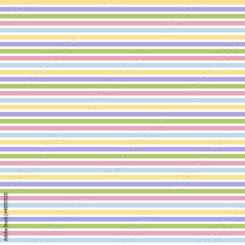 Multicoloured horizontal stripes vector seamless pattern. Colourful Lines abstract background. Geometrical surface design. 