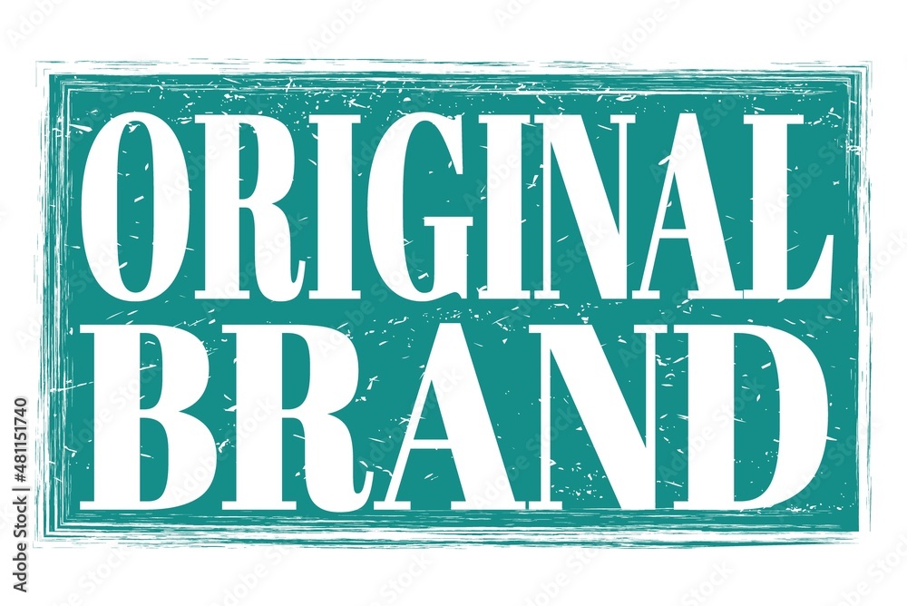 ORIGINAL BRAND, words on blue grungy stamp sign