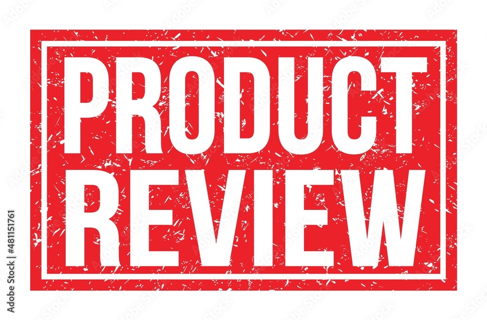 PRODUCT REVIEW, words on red rectangle stamp sign PRODUCT REVIEW, words on red rectangle stamp sign