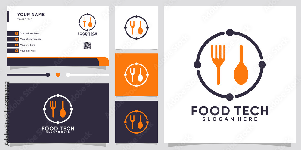 food tech logo design with style and crearive concept food tech logo design with style and crearive concept
