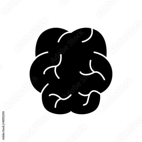 Brainstorm Icon in black flat glyph, filled style isolated on white background