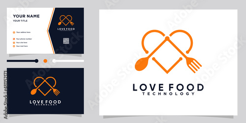 love food logo design with syle and creative concept