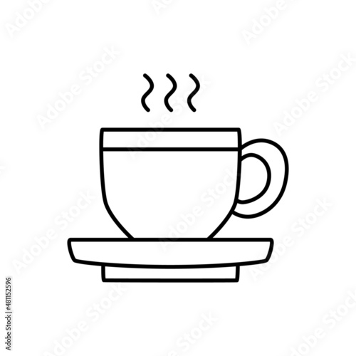 Coffee Icon  in black line style icon  style isolated on white background