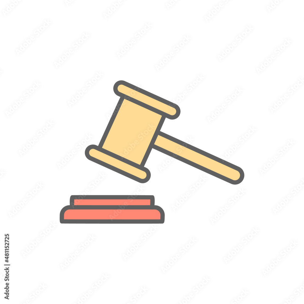 Auction Icon in color icon, isolated on white background Auction Icon in color icon, isolated on white background
