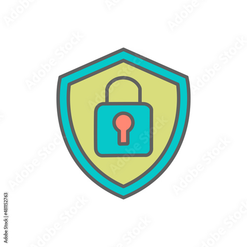 Secure Icon in color icon, isolated on white background 