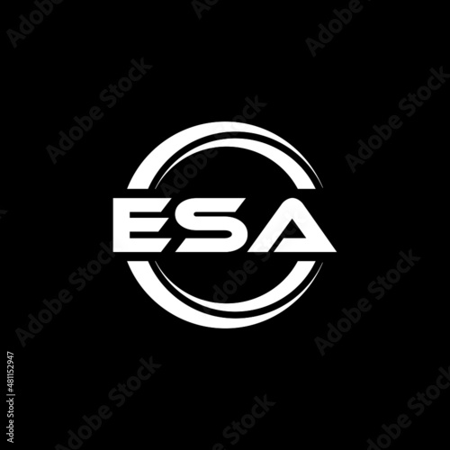 ESA letter logo design with black background in illustrator, vector logo modern alphabet font overlap style. calligraphy designs for logo, Poster, Invitation, etc.