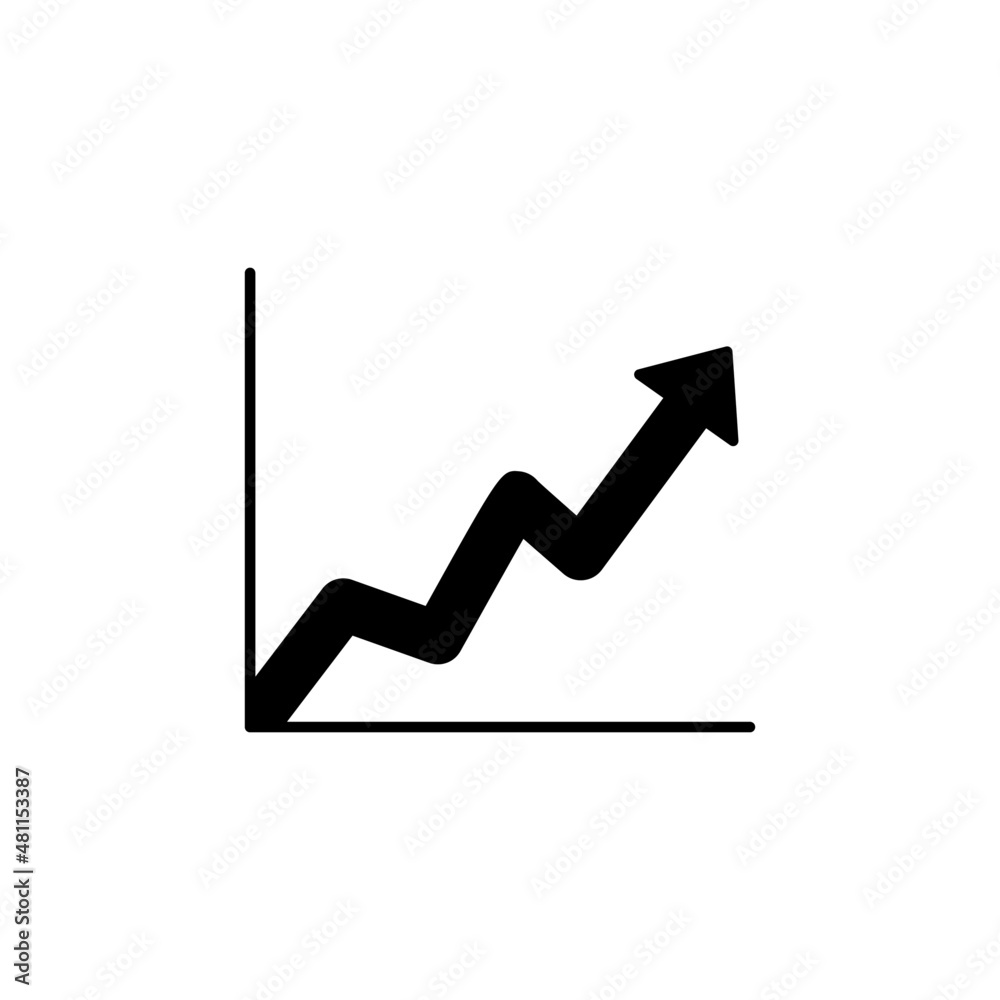 © hilda - Line chart Icon in black flat glyph, filled style isolated on white background © hilda - Line chart Icon in black flat glyph, filled style isolated on white background