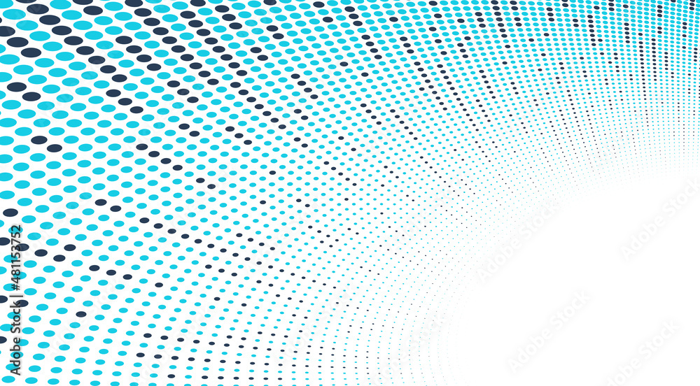 Blue dots in 3D perspective vector abstract background, multimedia internet information theme, wave stream of science technology or business blank template for ads. Blue dots in 3D perspective vector abstract background, multimedia internet information theme, wave stream of science technology or business blank template for ads.