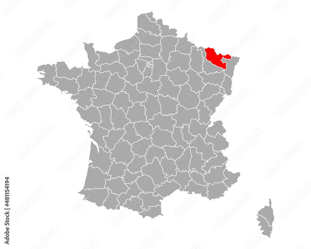 Karte von Moselle in Frankreich