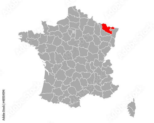 Karte von Moselle in Frankreich