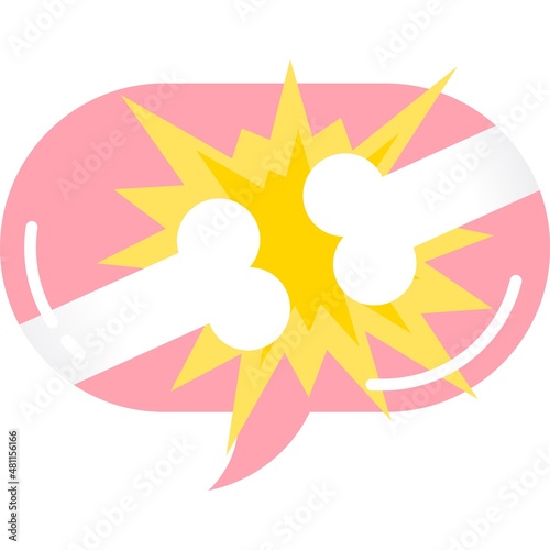 Bone fracture icon sports injury flat vector