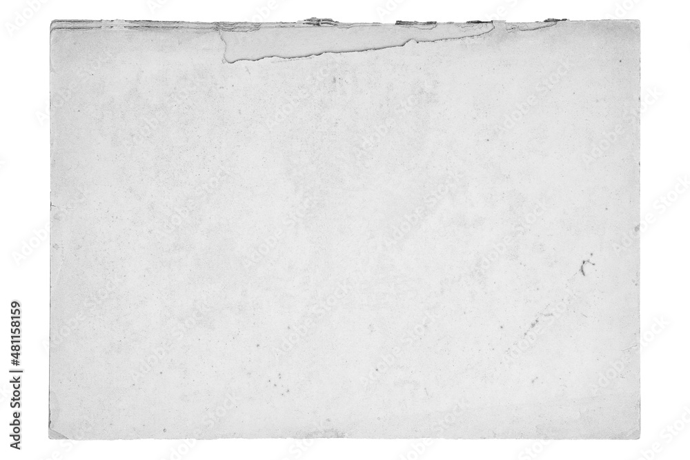 Craft grey paper texture with stain dots on white isolated background