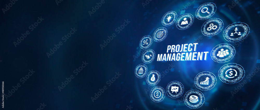 Fototapeta premium Internet, business, Technology and network concept. Project management concept. 3d illustration.